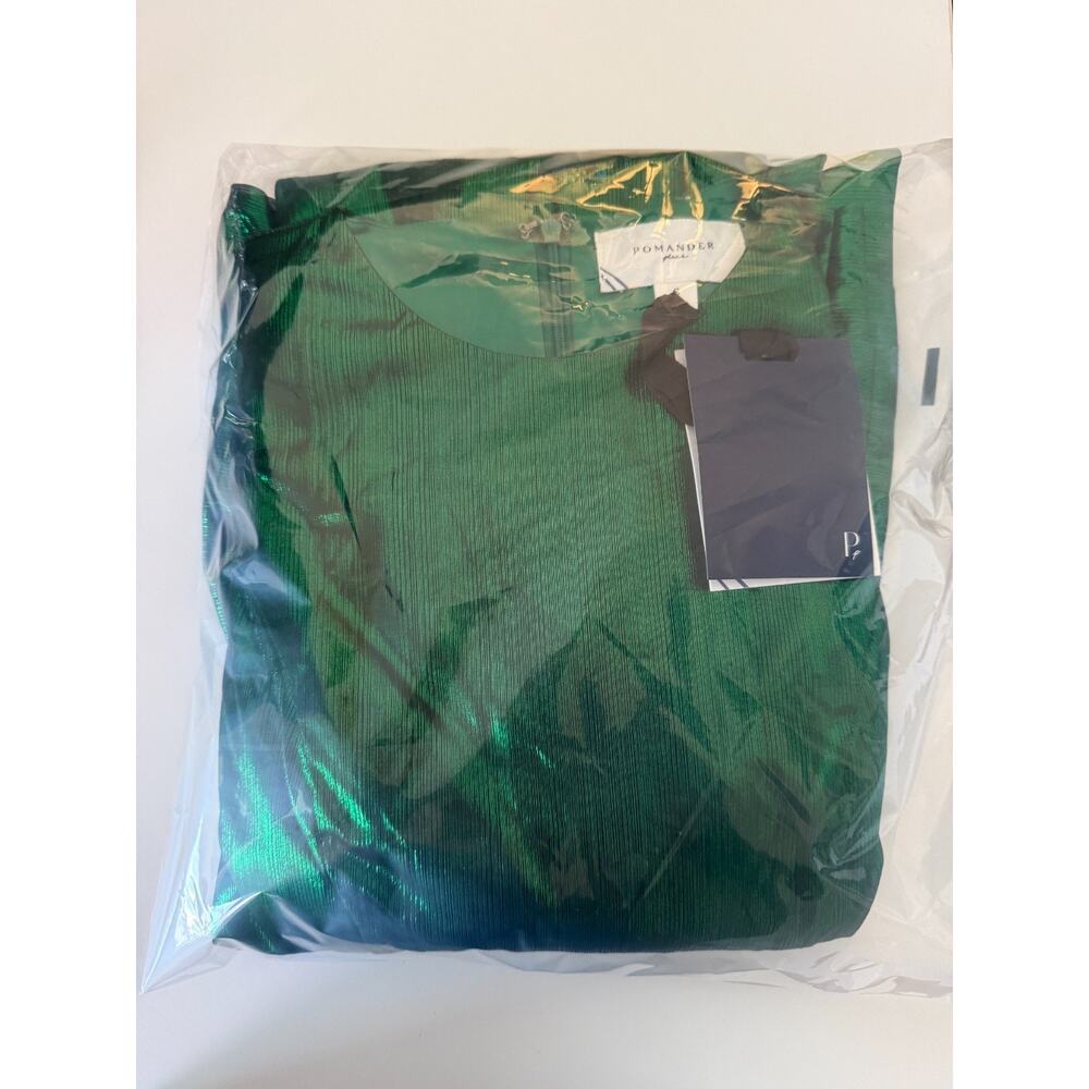 Tuckernuck Pomander Place Emerald Crinkle Lurex Lillith Green Dress  Size S - Picture 15 of 15